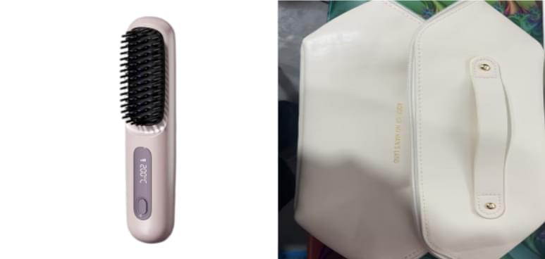 2 In 1 Straight Hair Comb Wireless Hair Straightener Brush Hair Fast Heating Portable Hot Curler USB Charging - Lux Mart London