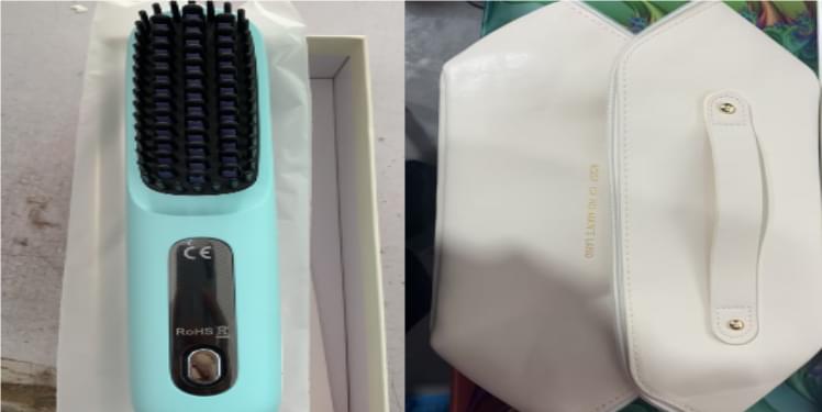 2 In 1 Straight Hair Comb Wireless Hair Straightener Brush Hair Fast Heating Portable Hot Curler USB Charging - Lux Mart London
