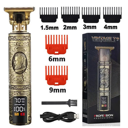 2023 T9 Hair Trimmer Barber Hair Clipper Cordless Hair Cutting Machine Beard Trimmer Shaving Machine Electric Razor Men Shaver - Lux Mart London