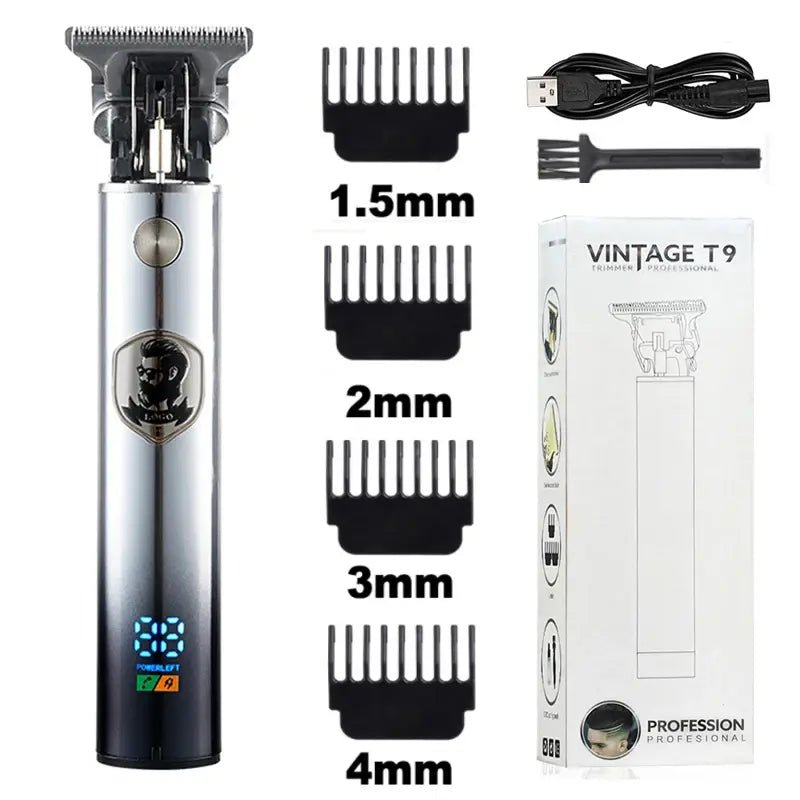 2023 T9 Hair Trimmer Barber Hair Clipper Cordless Hair Cutting Machine Beard Trimmer Shaving Machine Electric Razor Men Shaver - Lux Mart London