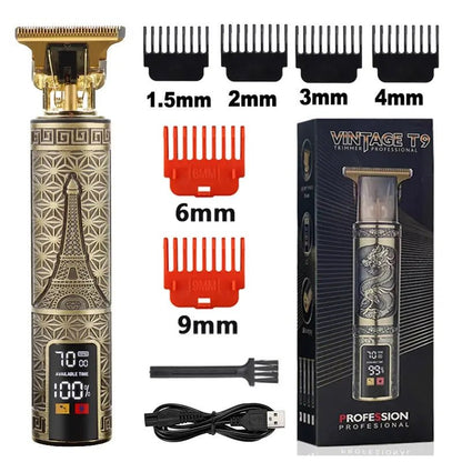 2023 T9 Hair Trimmer Barber Hair Clipper Cordless Hair Cutting Machine Beard Trimmer Shaving Machine Electric Razor Men Shaver - Lux Mart London
