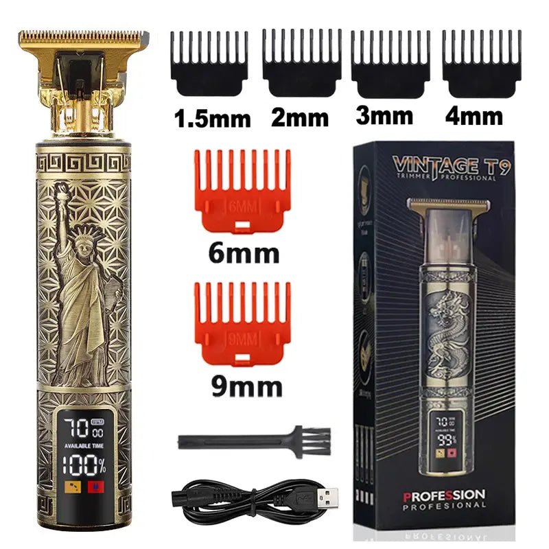 2023 T9 Hair Trimmer Barber Hair Clipper Cordless Hair Cutting Machine Beard Trimmer Shaving Machine Electric Razor Men Shaver - Lux Mart London