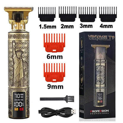 2023 T9 Hair Trimmer Barber Hair Clipper Cordless Hair Cutting Machine Beard Trimmer Shaving Machine Electric Razor Men Shaver - Lux Mart London