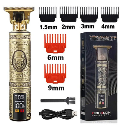 2023 T9 Hair Trimmer Barber Hair Clipper Cordless Hair Cutting Machine Beard Trimmer Shaving Machine Electric Razor Men Shaver - Lux Mart London