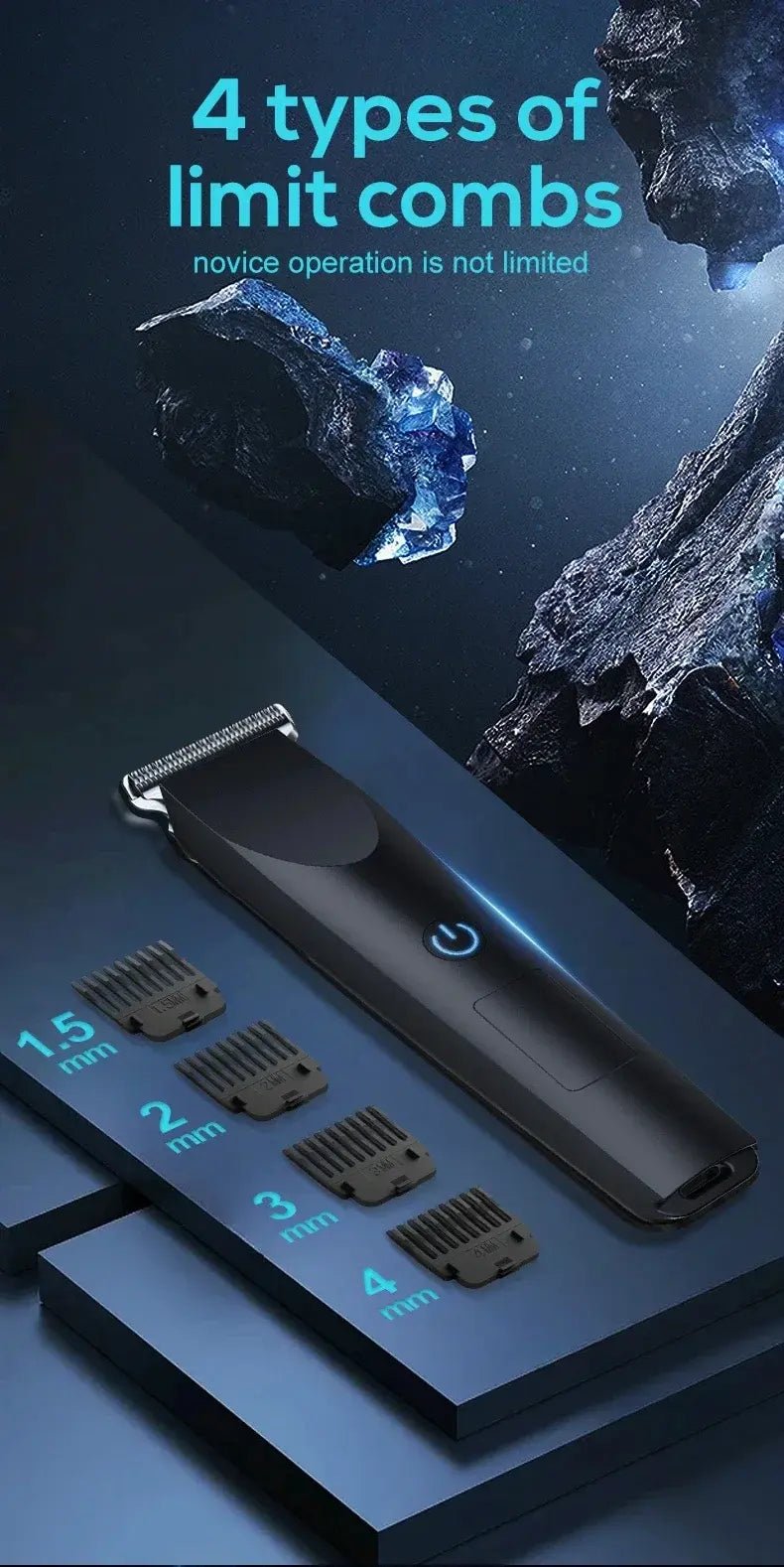 2026New Electric Hair Clipper Hair Trimmer for Men Body Groomer & Pubic Waterproof Hair Trimmer Replaceable Ceramic Blade.