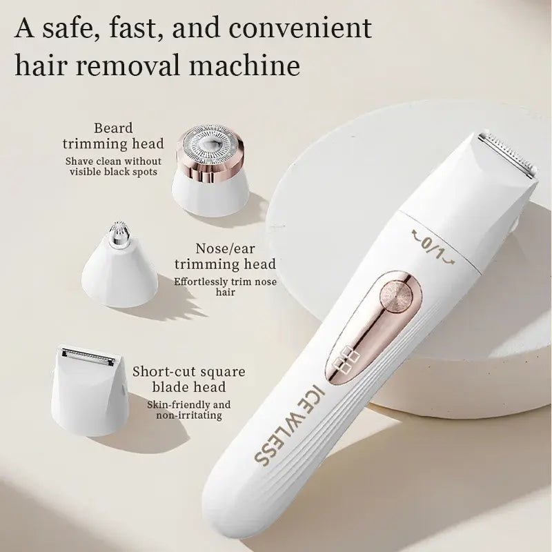 3-in-1 hair trimmer, electric digital hair trimmer, women's bikini hair remover, suitable for eyebrows, armpits, and body.