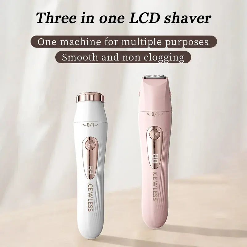 3-in-1 hair trimmer, electric digital hair trimmer, women's bikini hair remover, suitable for eyebrows, armpits, and body.