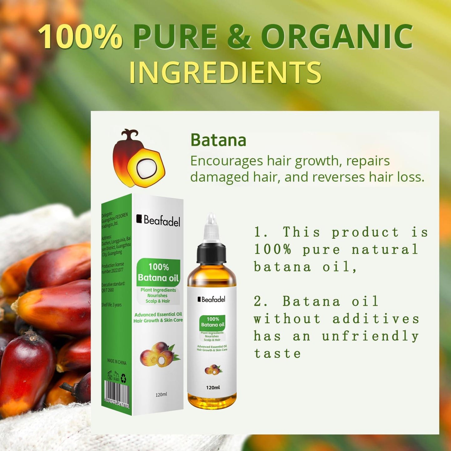 Batana Oil 120ml Hair Care Essential Oil.