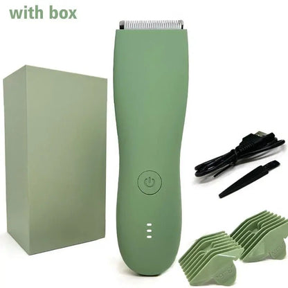 Body Hair Trimmer Shaver for Men Ball Trimmer for Groin Pubic Replaceable Ceramic Blade Groomer Electric Razor Waterproof Clippe.