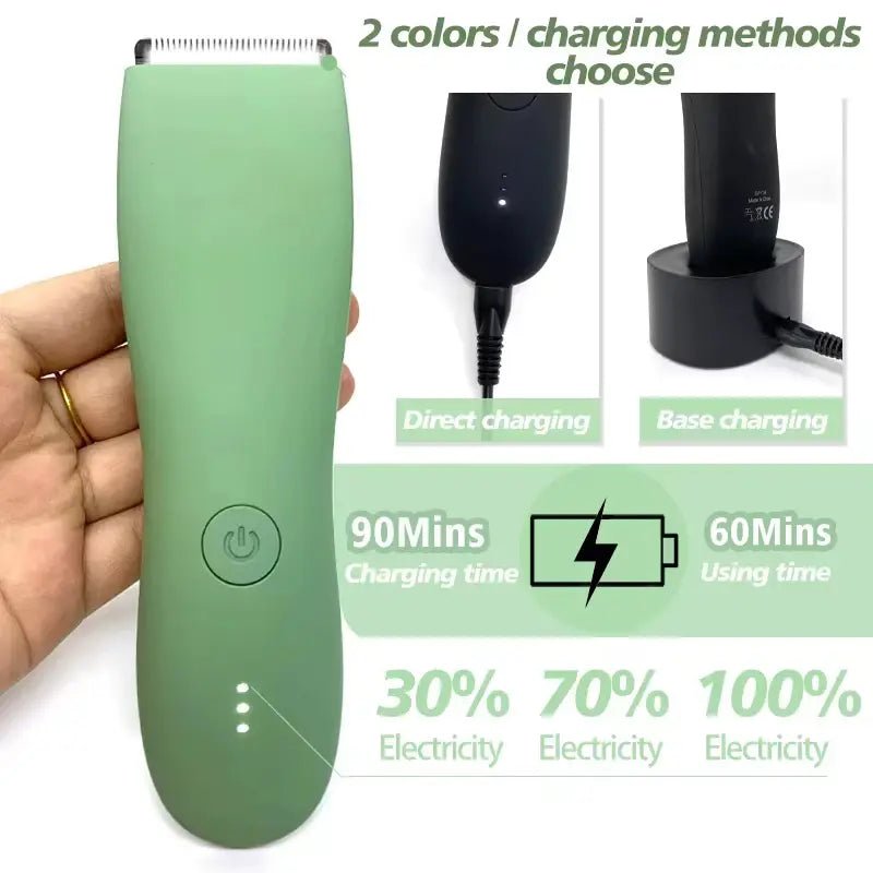 Body Hair Trimmer Shaver for Men Ball Trimmer for Groin Pubic Replaceable Ceramic Blade Groomer Electric Razor Waterproof Clippe.
