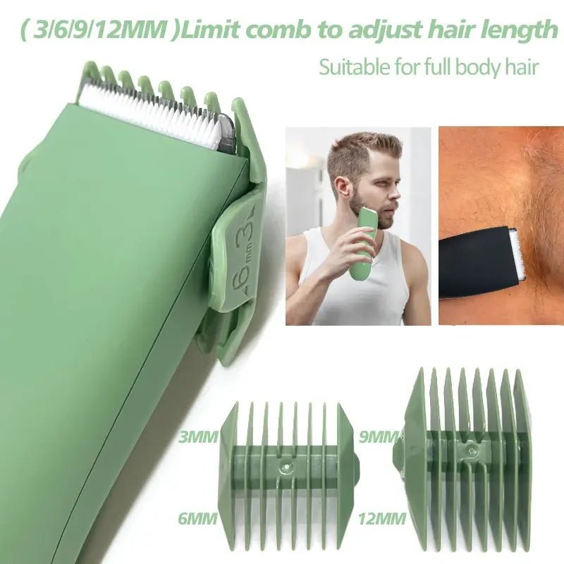 Body Hair Trimmer Shaver for Men Ball Trimmer for Groin Pubic Replaceable Ceramic Blade Groomer Electric Razor Waterproof Clippe.