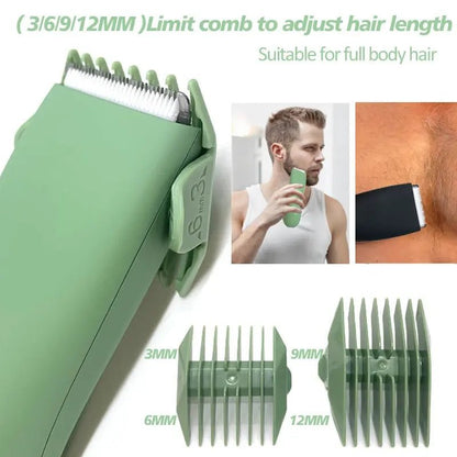 Body Hair Trimmer Shaver for Men Ball Trimmer for Groin Pubic Replaceable Ceramic Blade Groomer Electric Razor Waterproof Clippe.
