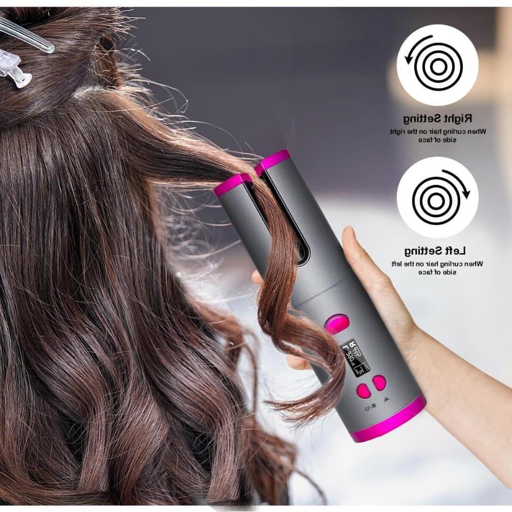 Cordless Automatic Hair Curler Iron Wireless Curling Iron.