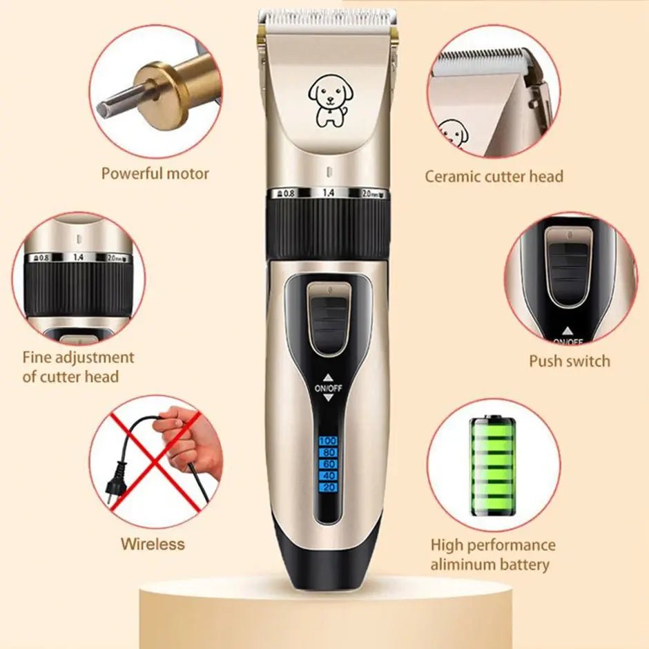 Dog Clipper Dog Hair Clippers Grooming (Pet/Cat/Dog/Rabbit) Haircut Trimmer Shaver Set PetsFader.