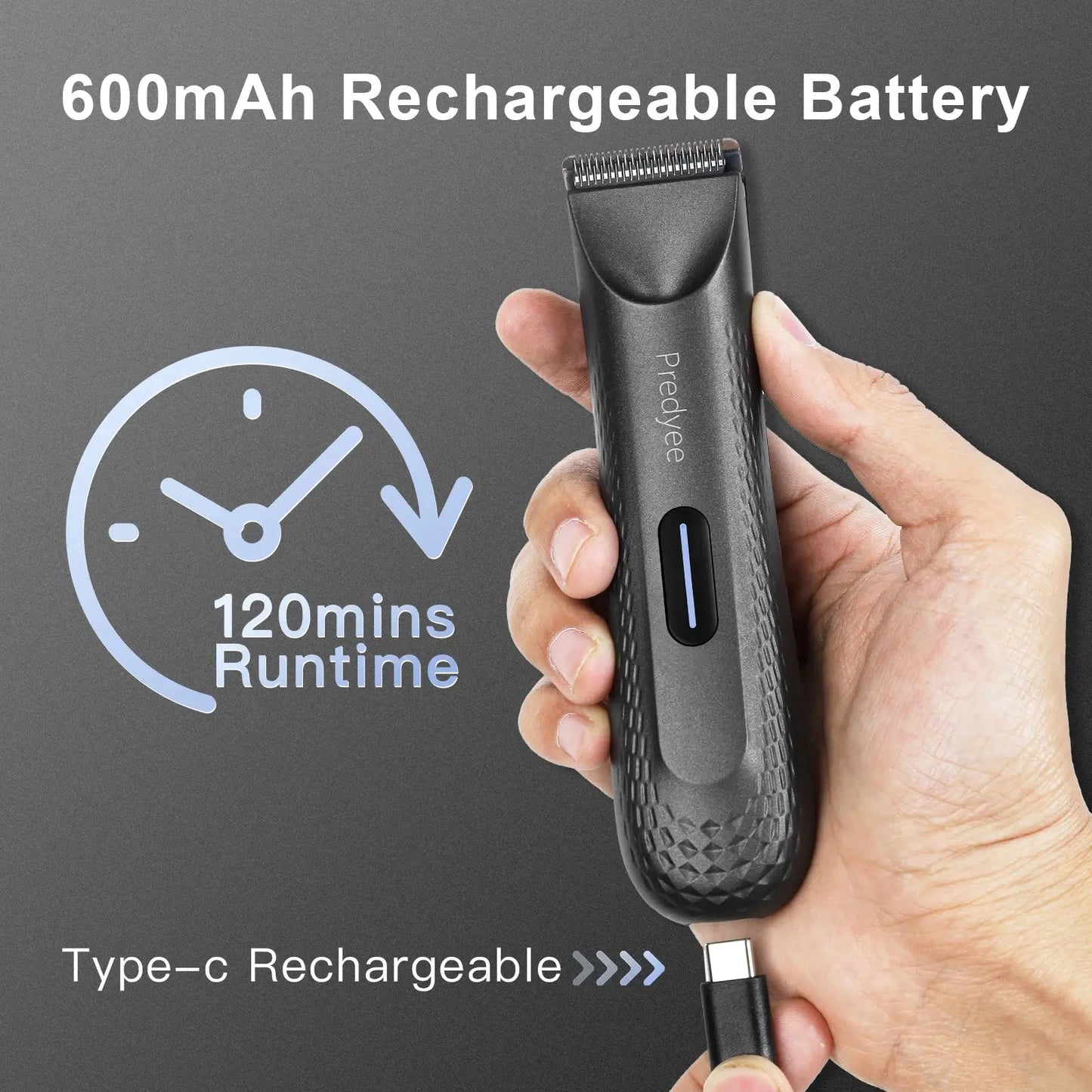 Electric Groin Hair Trimmer for Men,Body Groomer & Pubic Waterproof Hair Trimmer,Replaceable Ceramic Blade.