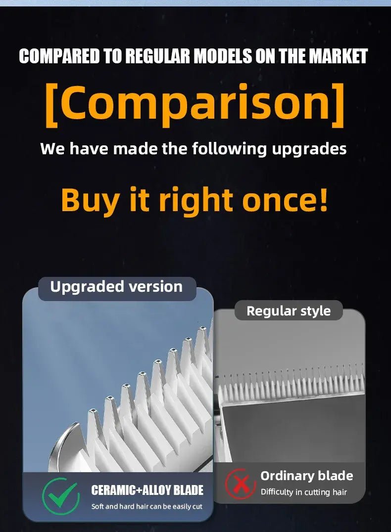 Electric Hair Clipper Bald Head Grooming Tool Self-Shaving Reasoning Barber Machine for Professional And Home Use.