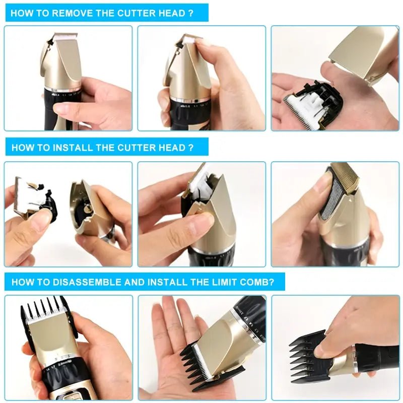 Electric Hair Clipper Professional Trimmer Household Waterproof LED Display Men Hair Trimmer USB Charging Haircut Tools Set.