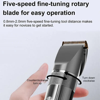 Electric Hair Clipper Professional Trimmer Household Waterproof LED Display Men Hair Trimmer USB Charging Haircut Tools Set.