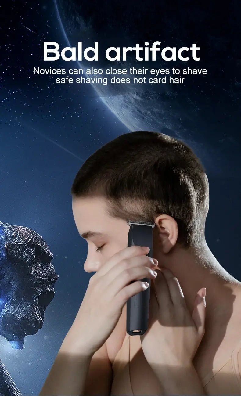Electric Hair Clipper with Adjustable Cutter Head, USB Charging Design for Hair & Beard Trimming, Cordless Grooming Tool.