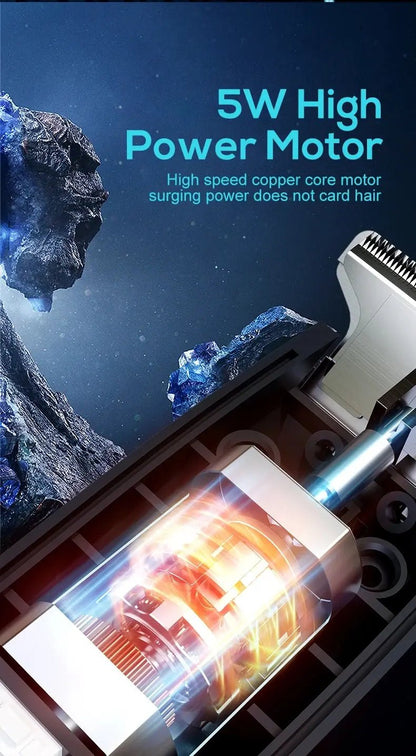 Electric Hair Clipper with Adjustable Cutter Head, USB Charging Design for Hair & Beard Trimming, Cordless Grooming Tool.