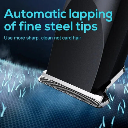 Electric Hair Clipper with Adjustable Cutter Head, USB Charging Design for Hair & Beard Trimming, Cordless Grooming Tool.