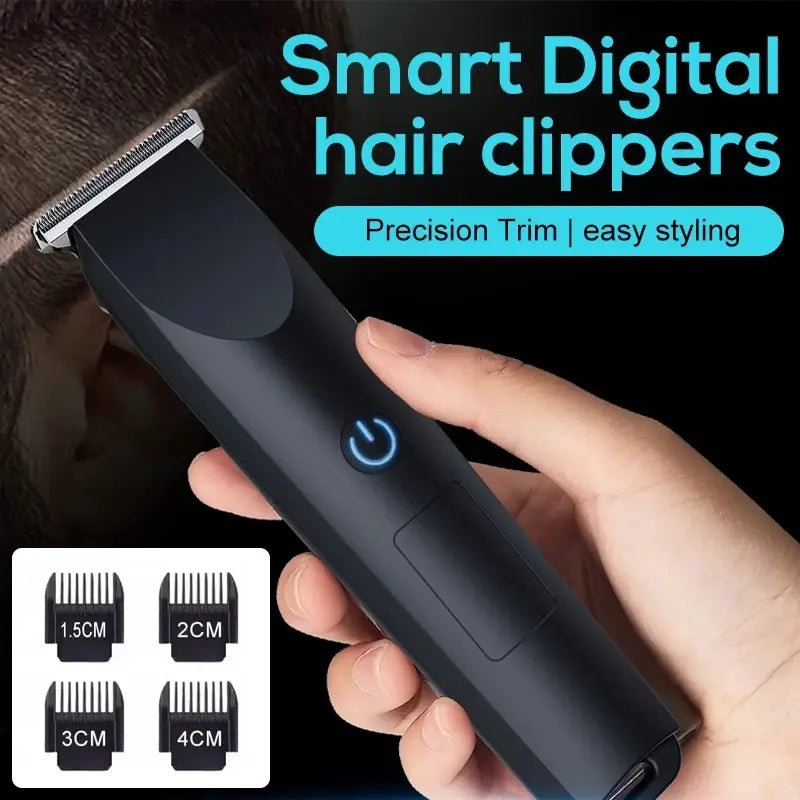 Electric Hair Clipper with Adjustable Cutter Head, USB Charging Design for Hair & Beard Trimming, Cordless Grooming Tool.