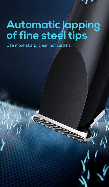 Electric Hair Clipper with Adjustable Cutter Head, USB Charging Design for Hair & Beard Trimming, Cordless Grooming Tool.