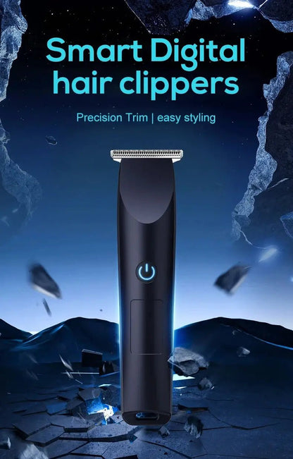Electric Hair Clipper with Adjustable Cutter Head, USB Charging Design for Hair & Beard Trimming, Cordless Grooming Tool.