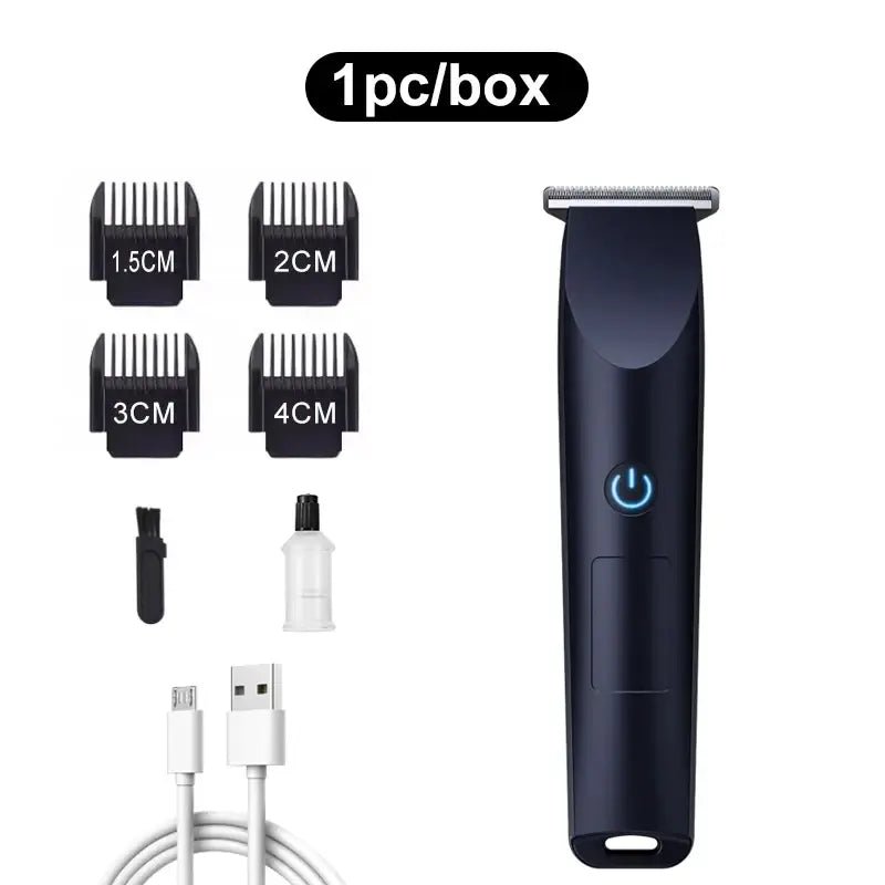 Electric Hair Clipper with Adjustable Cutter Head, USB Charging Design for Hair & Beard Trimming, Cordless Grooming Tool.