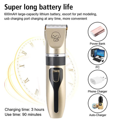 For Rabbit Dog Cat Puppy Grooming Clipper Cutter Haircut Trimmer Shaver Set Pet Hair Clipper Electric Scissors Pet Supplies.