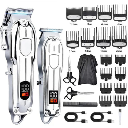 Hair Clipper Beard Trimmer for Men, Professional Electric Hair Clippers Set Cordless Hair Trimmer for Family,Gifts for Men - Lux Mart London