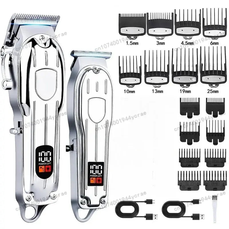 Hair Clipper Beard Trimmer for Men, Professional Electric Hair Clippers Set Cordless Hair Trimmer for Family,Gifts for Men - Lux Mart London