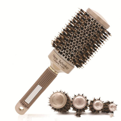 Hair Comb Brush Nano Hairbrush Ceramic Ion Round Barrel Comb Hairdressing Hair Salon Styling Tool.