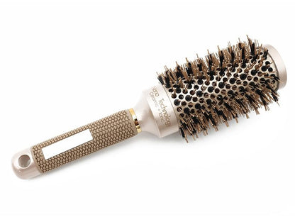 Hair Comb Brush Nano Hairbrush Ceramic Ion Round Barrel Comb Hairdressing Hair Salon Styling Tool.