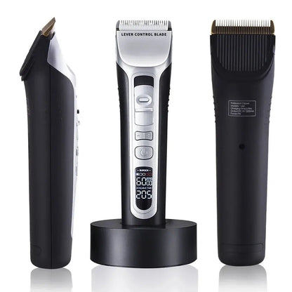 Hair Trimmer Rechargeable Electric Hair Clipper Ceramic Blade LCD Display Salon Men Hair Cutting Machine.