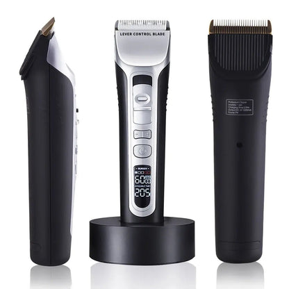 Hair Trimmer Rechargeable Electric Hair Clipper Ceramic Blade LCD Display Salon Men Hair Cutting Machine.