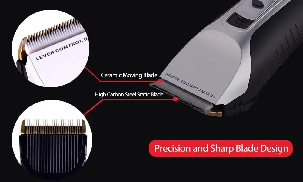 Hair Trimmer Rechargeable Electric Hair Clipper Ceramic Blade LCD Display Salon Men Hair Cutting Machine.