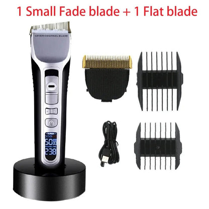 Hair Trimmer Rechargeable Electric Hair Clipper Ceramic Blade LCD Display Salon Men Hair Cutting Machine - Lux Mart London