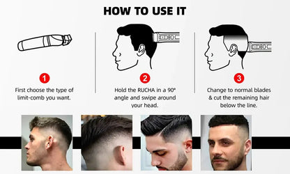Hair Trimmer Rechargeable Electric Hair Clipper Ceramic Blade LCD Display Salon Men Hair Cutting Machine.