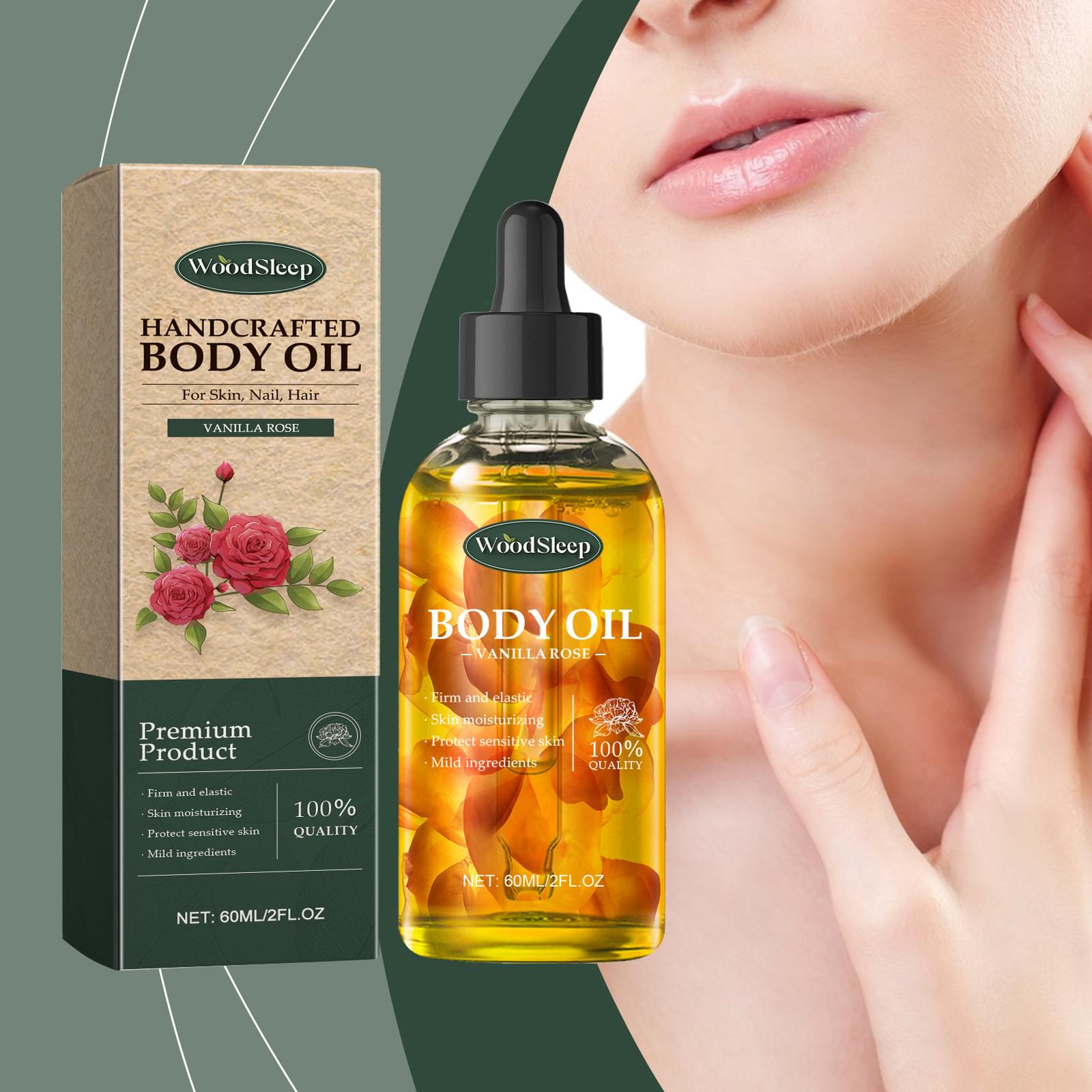 Handmade Vanilla Rose Body Oil Nourishing Skin.