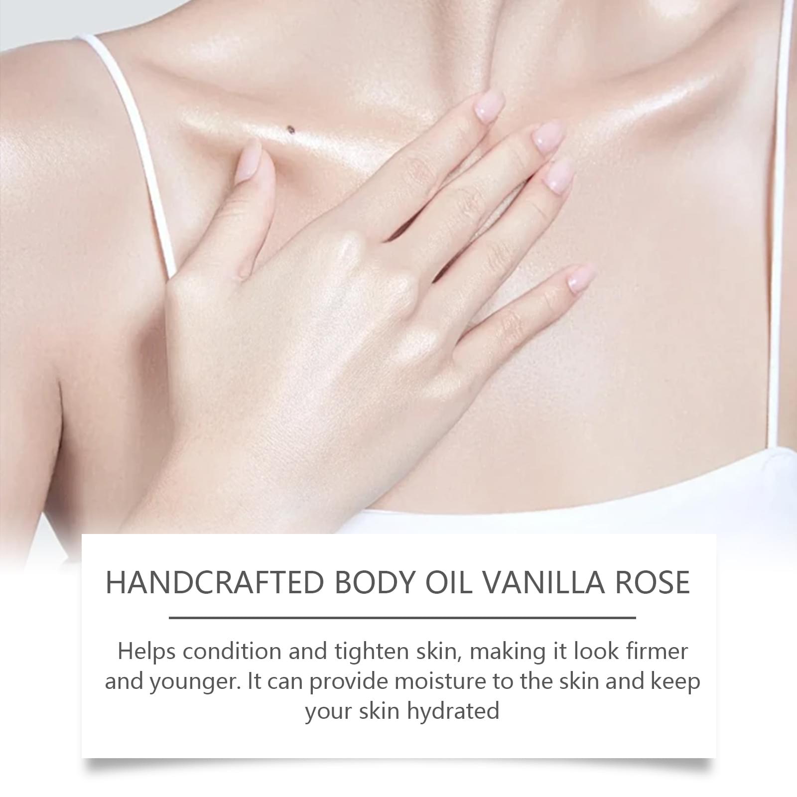 Handmade Vanilla Rose Body Oil Nourishing Skin.