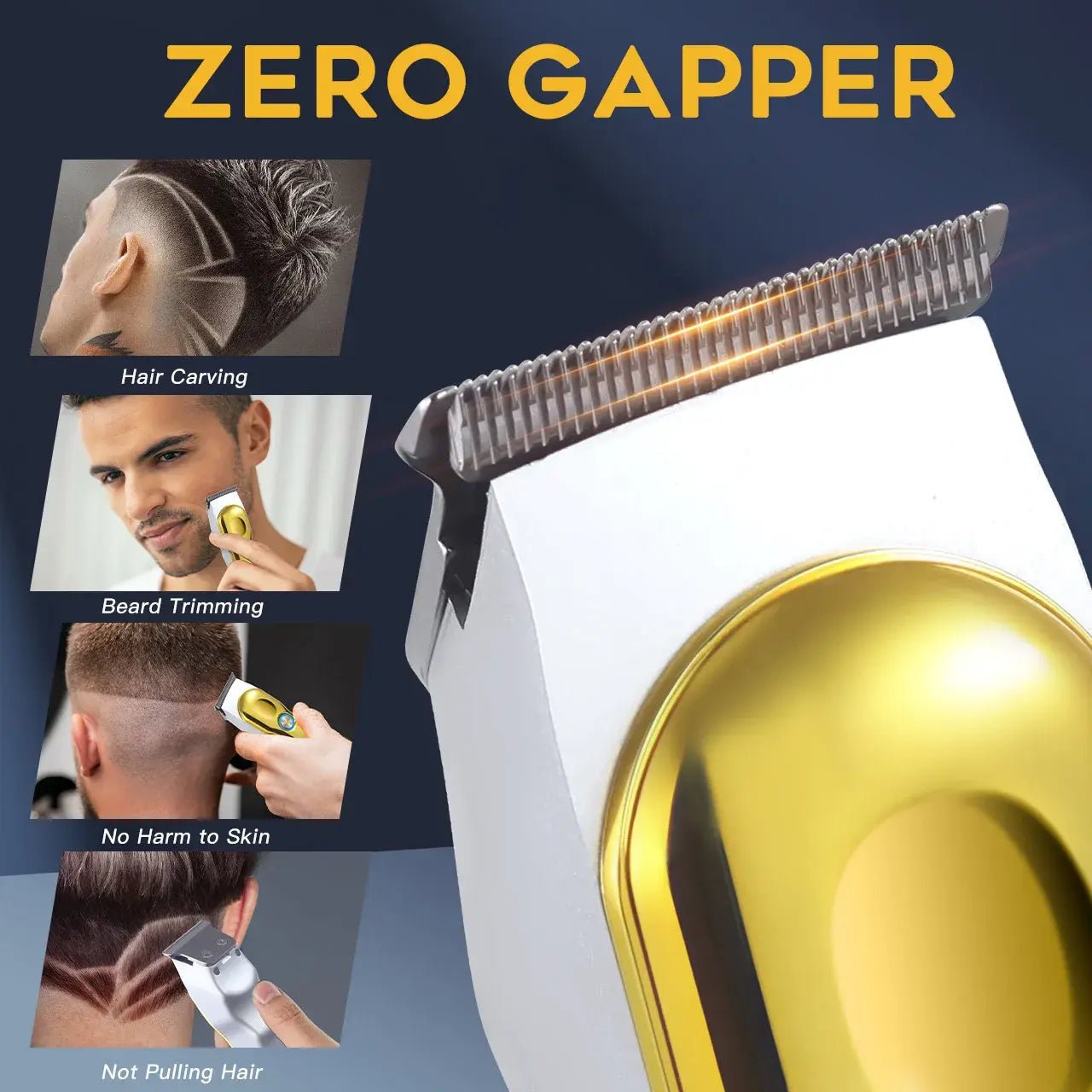 Hatteker Hair Trimmer Professional Hair Clipper Metal Hair Cutting Machine Electric Cordless Rechargeable Trimmer for Men.