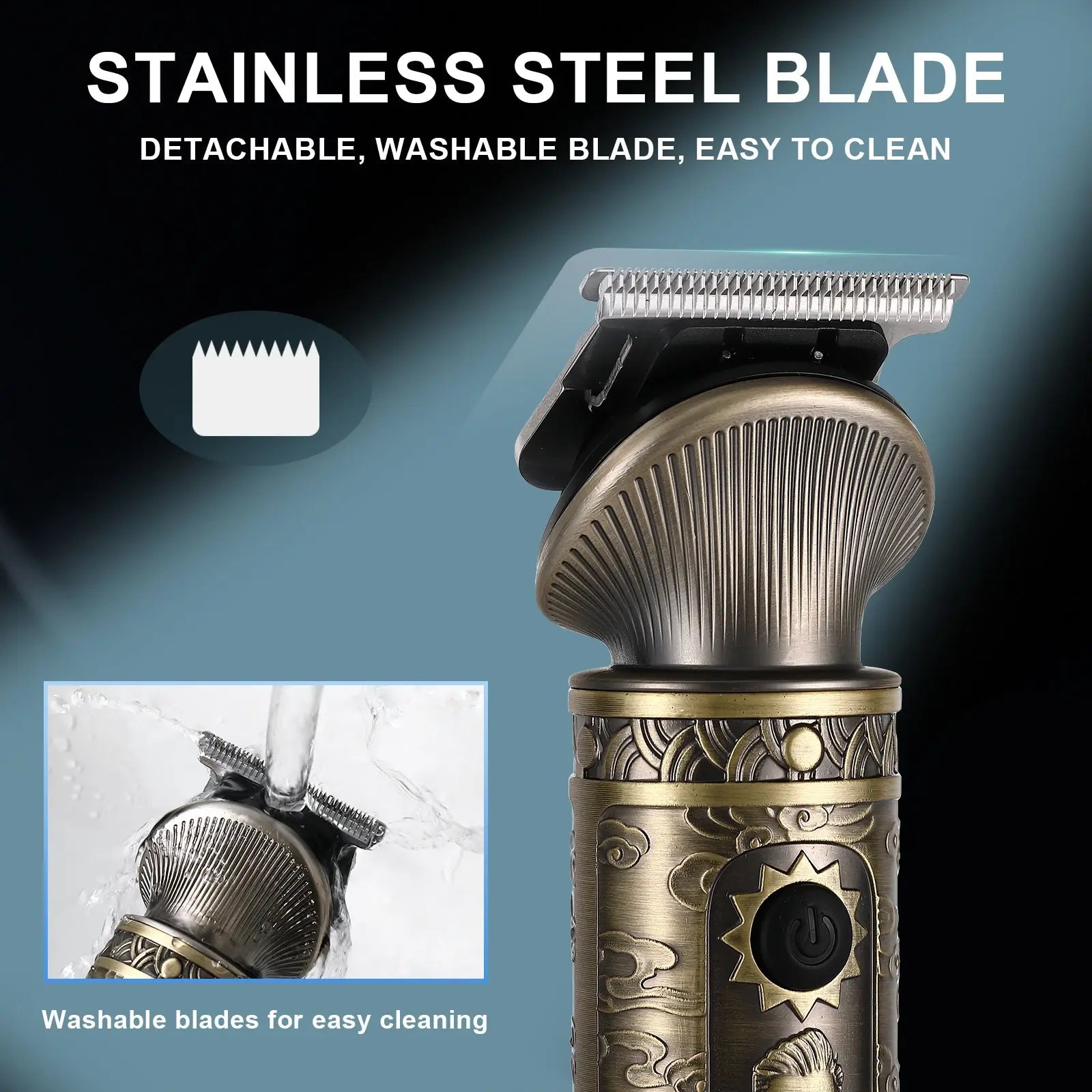 Hatteker Hair Trimmer Professional Hair Clipper Metal Hair Cutting Machine Electric Cordless Rechargeable Trimmer for Men.