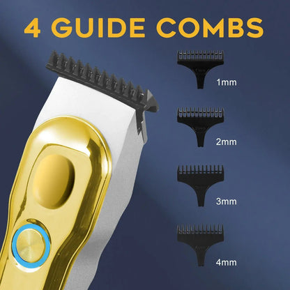 Hatteker Hair Trimmer Professional Hair Clipper Metal Hair Cutting Machine Electric Cordless Rechargeable Trimmer for Men.