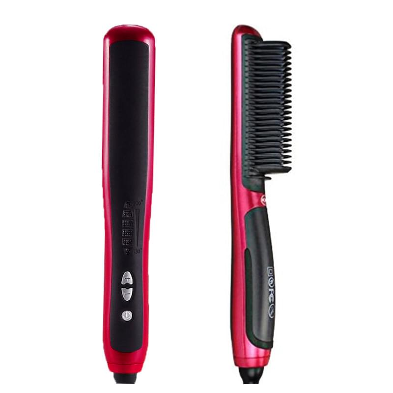 Home automatic adjustable temperature red hair straightener.