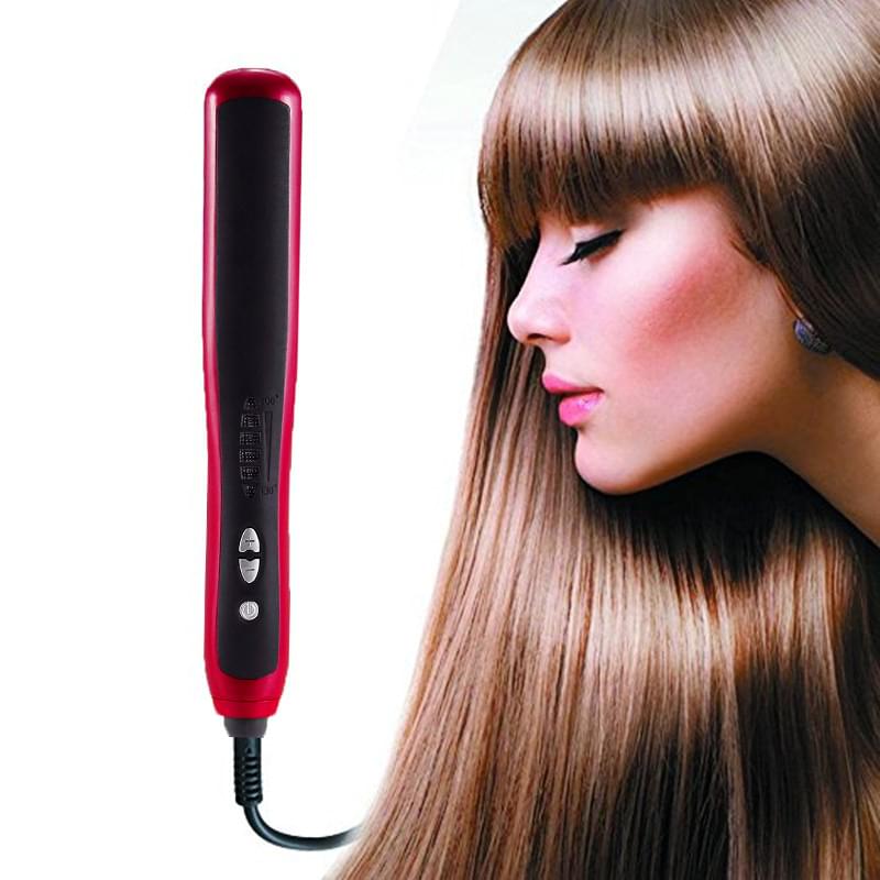 Home automatic adjustable temperature red hair straightener.
