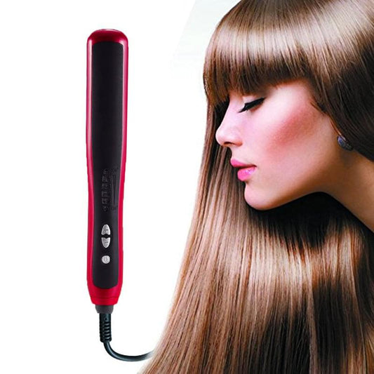 Home automatic adjustable temperature red hair straightener.