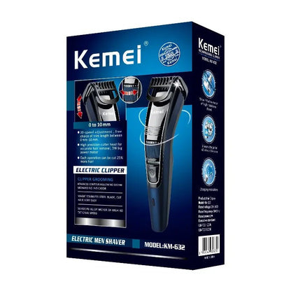 Kemei 0.5-10mm Adjustable Beard Hair Trimmer For Men Rechargeable Mustache Stubble Hair Clipper Face Hair Cutting Machine.