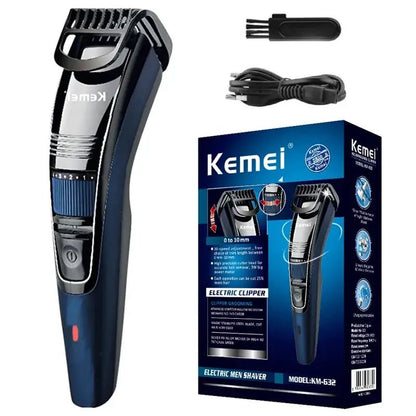 Kemei 0.5-10mm Adjustable Beard Hair Trimmer For Men Rechargeable Mustache Stubble Hair Clipper Face Hair Cutting Machine.