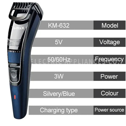 Kemei 0.5-10mm Adjustable Beard Hair Trimmer For Men Rechargeable Mustache Stubble Hair Clipper Face Hair Cutting Machine.